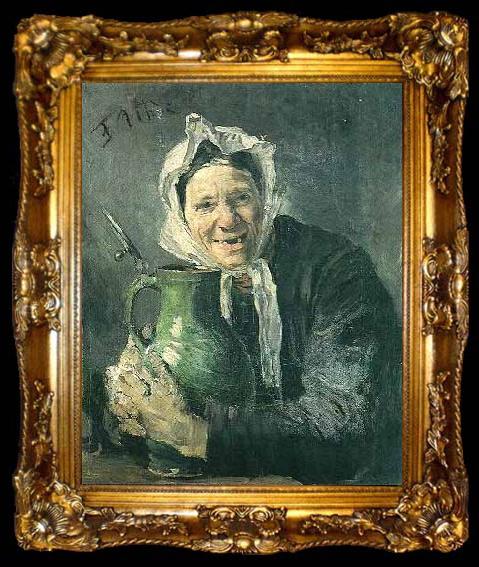 framed  Fritz von Uhde Old woman with a pitcher, ta009-2